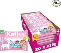 "Katjes Yoghurt Gums Storage Pack" - jogurto skonio vaisinės gumytės, įvairių skonių vaisių mišinys, vegetariškas, halal, 20 x 210 g
