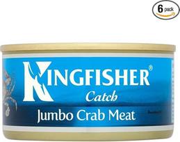 "Kingfisher Jumbo" krabų mėsa sūryme (170g) - 6 vnt. pakuotė