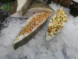 "Klaassen Halibut", juodasis paltusas pjaustytas, su pipirais ir česnakais, 500 g