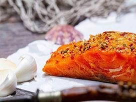 "Klaassen Stremel Salmon Garlic", rūkyta lašiša per buko dūmą, česnakas, 250 g