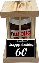 "Nutella" - avarinis rezervas - medinės lazdelės - "Nutella" stiklinė (1 x 450 g) Su 60-uoju gimtadieniu - 60-ojo gimtadienio dovana
