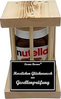 "Nutella" - avarinis rezervas - medinės lazdelės - sveikiname su bendražygio egzaminu - bendražygio egzamino dovana - "Nutella" dovanų idėja su medžiu vyrams ir moterims