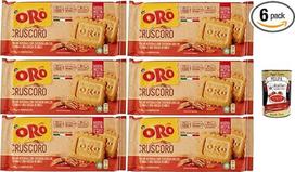 "Oro Saiwa Cruscoro", trumpi duonos sausainiai su žaliaviniu cukranendrių cukrumi ir lašeliu medaus, 6 x 400 g, sausainiai + itališki gurmaniški sausainiai polpa 400 g