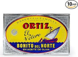 "Ortiz Family Reserve" baltasis tunas alyvuogių aliejuje, 10 vnt., "Bonito del Norte Reserva de Familia", importuotas iš Ispanijos, 100 % natūralus, aukščiausios kokybės žuvis, 112 g skardinėje (10)