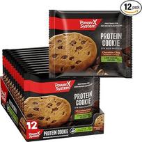 "Power System" baltyminiai sausainiai "Cookie Chocolate Chip Biscuit Vegan" 12 x 50 g, 14 g baltymų, mažai cukraus