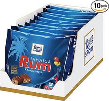 "Ritter Sport Jamaica Rum Crispy Bag" traškūs gabalėliai su tikru Jamaikos romu, užpildyti pieniniu šokoladu, tinkami Motinos ir Tėvo dienai, 10 x 200 g