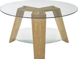"Robas Lund" kavos staliukas Svetainės staliukas Stiklo staliukas su ąžuolo masyvo rėmu Š x V x G 75 x 40 x 75 cm