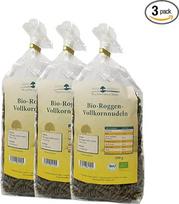 "Sana Essence" ekologiški ruginiai viso grūdo makaronai, 3 x 500 g, veganiški ir be kviečių, stipraus rugių skonio, viso grūdo makaronai iš Vokietijos