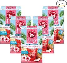 "Teekanne Frio Coconut Hibiscus", 18 arbatos maišelių - 5 pakuotės (5 x 18 arbatos maišelių) | Rožinis gėrimo stilius | Ribotas tiražas | Be cukraus | Be kalorijų | Alternatyva saldiems gėrimams