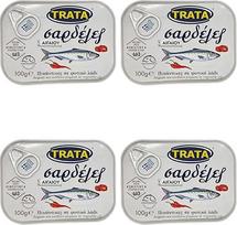 "Trata" graikiškos sardinės aliejuje | Tradiciniai jūros gėrybių užkandžiai | Su pagrindinėmis maistinėmis medžiagomis ir Omega-3 | Grynasis svoris 400 g (4 x 100 g)