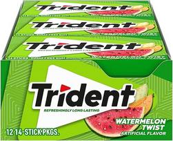 "Trident Watermelon Twist" kramtomoji guma be cukraus - su ksilitoliu - 12 pakuočių (iš viso 168)