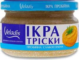 "Veladis" ikrai Menkių ikrai "Proboynaya" lengvai sūdyti, tepami menkių ikrai 180 g