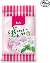 "Viba Mint Cushion" 20 x 90 g - trumpi baltos ir rožinės spalvos mėtų saldainiai - gaivinantys kultiniai saldainiai iš Rytų (1,8 kg)