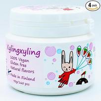 "Xylingxyling" - suomiškos ksilitolio pastilės - 100% veganiškos, be cukraus, be glitimo, natūralių skonių, skirtos dantų priežiūrai ir gaiviam burnos kvapui, 90 g/160 vnt. x 4 pakuotės (kramtomosios gumos skonio)