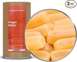 2 x 850 g imbiero lazdelės Imbiero vaisių sulčių guma su tikro imbiero minkštimu Šiek tiek aštrus Be glitimo Be laktozės