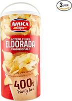3 x "Amica Chips Eldorada Classica Chips" sūdyti bulvių traškučiai 400 g bulvių