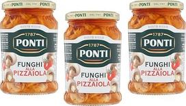 3 x Ponti Funghi Prataioli alla Pizzaiola in Olio di Semi di Girasole Pizzaiola grybai saulėgrąžų aliejuje 280 g Stiklas