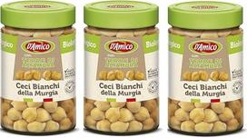 3x D'Amico con Terra di Altamura Ceci Bianchi della Murgia Balti avinžirniai iš Murgijos su žeme iš Altamūros virti ekologiški avinžirniai 310g Itališkos kilmės