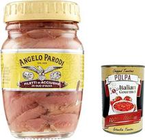 6 x Angelo Parodi Filetti Di Acciughe In Olio D'oliva, ančiuvių filė alyvuogių aliejuje 90 g + Italian Gourmet Polpa di Pomodoro 400 g