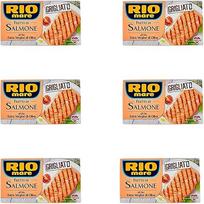 6x "Rio Mare Salmone Grigliato" Grilyje kepta lašišos filė Rūkytas alyvuogių aliejus 125g