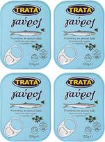 Ančiuviai su raudonėliais aliejuje 4 x 100 g skardinėje | Trata | Gavros Populiarus graikiškas žuvies patiekalas | +20 ml Jassa alyvuogių aliejaus