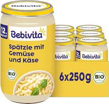 Bebivita Meniu nuo 12 mėnesio daržovių makaronai su sūriu, 250 g, 6 vnt. (6 x 250 g)