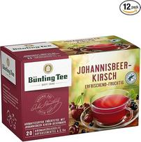 Bünting Tee Currant Cherry 12 Pack - Vaisių arbata - 12 x 20 arbatos maišelių