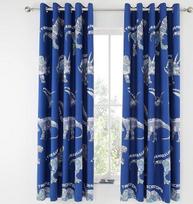 Catherine Lansfield Dinobot Blackout Eyelet užuolaidos 66" x 72" mėlyna