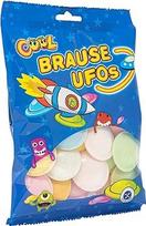 COOL Brause Ufos, spalvotas valgomasis popierius su dušo milteliais, vakarėlio maišelis vaikų gimtadieniui, 21 x 39 g maišeliai, 21 maišelis (dėžutė 819 g)