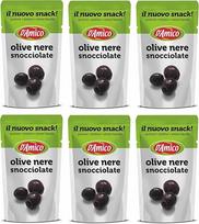D'Amico Il Nuovo Snack Olive Nere Snocciolate Juodosios alyvuogės be kauliukų ir be skysčio 75 g, 6 vnt.