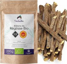 Ekologiškos saldymedžio lazdelės 200 g - Chabiothé - Kilmė: Italija, Kalabrija - Biologiškai suyrantis maišelis