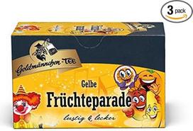Goldmännchen Tee Yellow Kinder Früchteparade, 20 atskirai užspaudžiamų arbatos maišelių, 3 pakuotės (3 x 50 g)