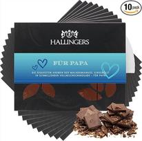 Hallingers Genuss Manufaktur Šokoladinė dovana Motinos ir Tėvo dienai - Valdybos Tėvo dienos dovana Pilno pieno plona kakava su makadamijos riešutais, rankų darbo tėvui seneliui, dovanų pakuotė "10x tėčiui"
