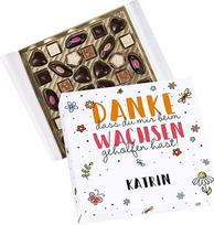 Herz & Heim® Lindt šokoladiniai saldainiai, 155 g, "Danke dass du mir beim Wachsen gehelfen hast" [vokiečių kalba]