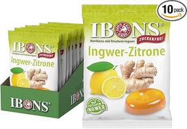 IBONS 10 x 75 g pastilių be cukraus (imbierinė citrina)