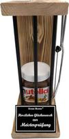 Išlaikytas magistro egzaminas Dovana "Nutella Iron Reserve Black Edition", įskaitant pjūklą Juokinga dovanų idėja Tekstas juodas/W Sveikiname išlaikius magistro egzaminą
