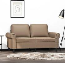 Kapučino rudos spalvos 2 vietų dirbtinės odos sofa su metaliniu rėmu Maksimalus svoris 110 kg vienai sėdynei Modelis359503