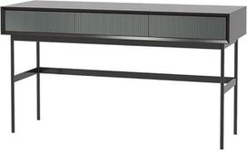 Konsolentisch, Mid Century Modern Eingangstisch mit 3 Schubladen, schmale Bauernhauskonsole for Flur & Wohnzimmer Flurtisch(Black,L)