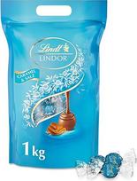 Lindt LINDOR Salted Caramel, apie 80 šokolado rutuliukų Pieninis šokoladas su sūrios karamelės įdaru, didmeninė pakuotė, šokoladinė dovana, 1 kg