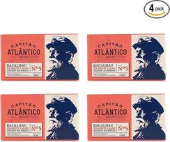 Menkė alyvuogių aliejuje ir keptuose česnakuose - 4 x 120g - Tradiciniai portugališki žuvies konservai - keptos sūdytos menkės filė - konservuotos jūros gėrybės, paruoštos valgyti
