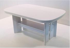 mk24 "Jupiter" kavos staliukas reguliuojamo aukščio ištraukiamas Š x D x V 107-156 x 67 x 52-62 cm Baltas