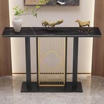 Modernus konsolinis stalas, Schmaler Flurtisch mit Metallsockel, Konsolentisch for Eingang, Wohnzimmer, Haustür(Black D, 100cm/39.3in)