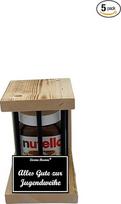 Nutella - Emergency Reserve - Black Edition - Alles Gute zur Jugendweihe - Youth Initiation Gift - The Nutella Gift Idea with Wood for Men and Women