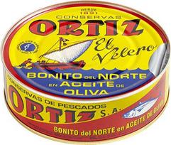 Ortiz Bonito del Norte baltasis tunas alyvuogių aliejuje 600 g