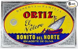 Ortiz Family Reserve baltasis tunas alyvuogių aliejuje, 6 vnt., Bonito del Norte Reserva de Familia importas iš Ispanijos, 100 % natūralus, aukščiausios kokybės žuvis, 4 uncijų skardinėje