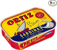 ORTIZ Old Style Sardinės alyvuogių aliejuje 100g Pakuotė 9 vnt.