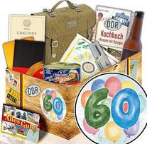 ostprodukte-versand 60-asis gimtadienis / Nostalgijos dėžutė / 60-osios dovanos vyrams / NVA dovanų rinkinys