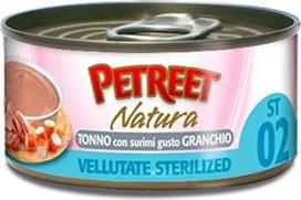 PETREET Natura ST 02 Le Velvet sterilizuotas tunas su SuriMI Gusto krabais 70 g
