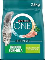 PURINA ONE Indoor Formula Rich in Turkey Sausas kačių maistas 2,8 kg maišelyje