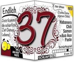 Schlump-Chili Endlich 37 - juokinga aštri gimtadienio dovana. Originali dovanos idėja 37-ojo gimtadienio proga vyrams ir moterims.